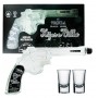 tequila hijos de villa blanco gun cl.20 case with two glasses