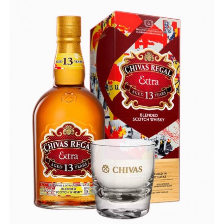 WHISKEY CHIVAS REGAL EXTRA 13 YO CL.70 WITH CASE + TUMBLER GLASS FOR FREE