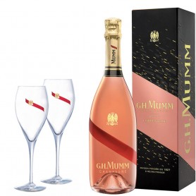 CHAMPAGNE MUMM GRAND CORDON ROSÉ CL.75 CASE WITH TWO FREE FLUTES