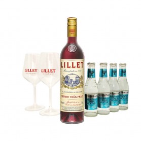 APERITIF LILLET ROUGE CL.75 WITH 4 TONICS AND 2 FREE GLASSES