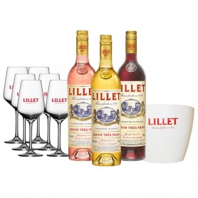 COMPLETE LILLET APERITIF CL.75 WITH 6 GLASSES AND A FREE GLACETTE