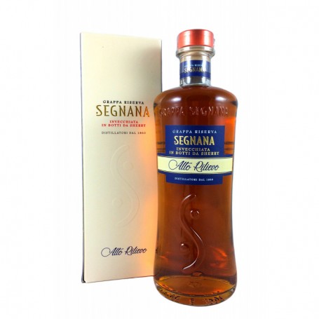 GRAPPA SEGNANA RISERVA HIGH RELIEF AGED IN SHERRY BARRELS CL.70 WITH CASE