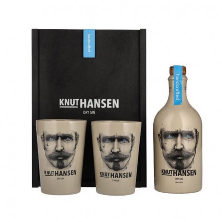 gin knut hansen cl.50 in holzkoffer und 2 keramikbecher