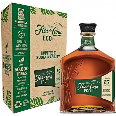 rhum flor de cana 15 yo eco cl.70 with case
