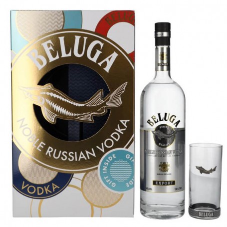 VODKA BELUGA LT.1 WITH CASE AND GLASS HIGHBALL