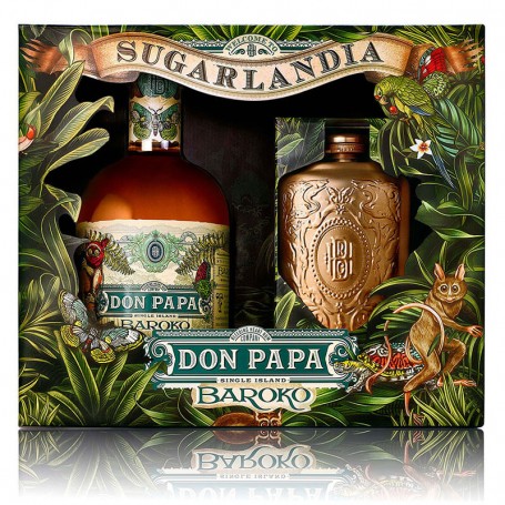 RHUM DON PAPA BAROKO CL.70 LIMITED EDITION SUGARLANDIA CASE AND FLASK