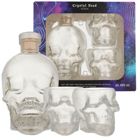 vodka crystal head cl.70 con astuccio e 2 bicchieri
