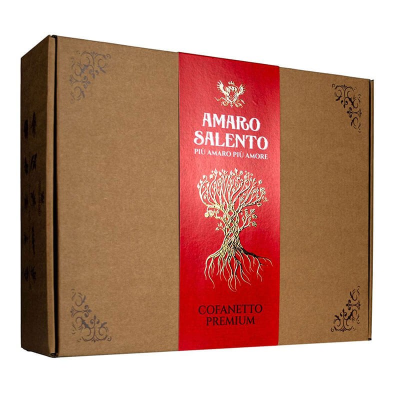 klassischer amaro salento und amarissimo cl.70 in geschenkbox mit z...
