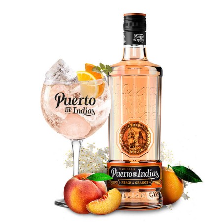 GIN PUERTO DE INDIAS PEACH & ORANGE CL.70