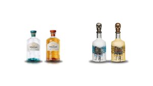 4 Bottiglie di tequila premium Volcan e Padre Azul nelle versioni blanco e reposado